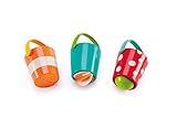 Hape E0205 Buntes Eimer-Set | Dreiteiliges Wasserrad-Badespielzeug für Kleinkinder, Mehrfarbig