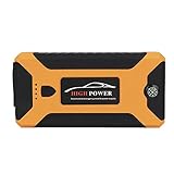 Auto Starthilfe- 600A Spitze 20000mAh Batterie Starthilfe, 12V SuperSafe Jump Box mit Überbrückungskabeln, Kompass, USB-Ausgangsschnittstelle, LED-Betriebsanzeige und Flutlicht(EU)