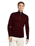 TOM TAILOR Herren 1028742 Troyer Strickpullover, 12931-Decadent Bordeaux, S