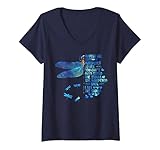 Damen August Girl I Am The Storm Libelle Geschenk Geburtstag für Mädchen T-Shirt mit V