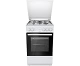 Gorenje G5111WH Gasherd, A+, Weiß – Ofen und Herd (Herd, weiß, Drehknöpfe, vorne, Gasherd, vorne links)