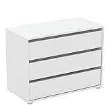 Kommode BLANK weiß Flurschrank Schrank Wäscheschrank Schlafzimmer modern groß Sideboard (#742-80x40x58cm)