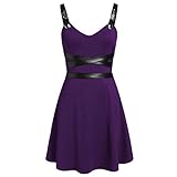 MRULIC Ärmelloses Damen Camisole Minikleid Steampunk Kleider Neckholder Corsage Kostüm mit asymmetrischer Spitzenrock und Bluse für Karneval Fasching Hallow