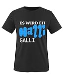 Comedy Shirts - Es wird eh Halli Galli - Jungen T-Shirt - Schwarz/Weiss-Blau Gr. 152/164