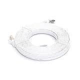 Aigostar Cat 7 Ethernet Kabel, Lan Netzwerkkabel Flaches, 10Gbit/s 600Mhz, mit RJ45 Eingang, ist geeignet für Gigabit Netzwerke, Switches, Router, Modems, PC, weiß, 10