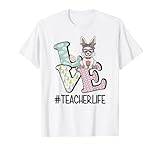 Love Teacherlife Niedliches Häschen mit Brille, Ostereier T-S