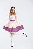 TSUSF Halloween Party Prinzessin Peach Kostüm Rosa Kleid Rollenspiel Uniform Frauen Fantasia Fancy Party Dress Up Cosplay Erwachsene Damen Karneval Outfit (Color : Purple, Size : M)