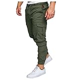 Blingko Hosen Herren Lange Regular Fit Softshellhose Weich Jogger Sweathose Große Größe Outdoorhose Fitness Sport Stretchbundhose Baggy Atmungsaktiv Lederhosen für Jagd Wandern Camping