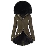 Winterjacke Damen Wintermantel Langarm Baumwolljacke Tarnung Winterjacke Dickere Warm Winterparka Reißverschluss Tasche Mantel Freizeit Parka Winddicht Kälteschutz Windjacke Angenehm Übergangsjack