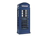 Woodkings® Hausbar Telefonzelle Holz blau Weinregal Massivholz Barschrank mi Glashänge Bar E