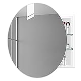 Medizinschränke Badezimmer-Wandspiegelschrank, Runde Form （Doppelseitiger Spiegelschrank）, Hängeschrank, Aufbewahrungsschrank (Color : Weiß, Size : 60x60cm)