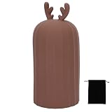 KUIDAMOS Silikon-Wärmflaschen-Tasche, weich und langlebig 17 x 8 cm niedliche Warmwasser-Tasche Outdoor-Isolierung für ca. 3 Stunden (Braun)