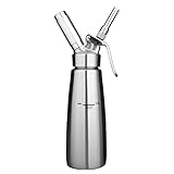 LVLUOKJ 0,5L Sahnespender/Sahnesyphon Edelstahl, Rostfrei, Profi Schlagsahnebereiter mit 3 Edelstahl Deko-Düsen, Für Sahne, Soßen und mehr (Size : 500ml)