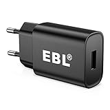 EBL USB Ladegerät 2.1A/5V Ladeadapter Stecker Adapter Steckdose Stromadapter Netzstecker Ladestecker Netzteil für u.a. EBL Akku Ladegerät, Handy,Tablets, eBook Reader, Powerbank,- Schw