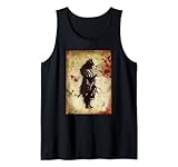 Japanese Samurai Bushido Warrior Vintage Old Paper Stamp Tank Top