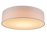 QAZQA - Modern Deckenleuchte | Deckenlampe | Lampe | Leuchte pink 40 cm inkl. LED - Drum mit Schirm LED | Wohnzimmer | Schlafzimmer | Küche - Textil Rund - | LED