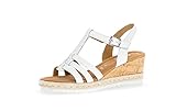 Gabor Damen Sandalen, Frauen Keilsandalen,Comfort-Mehrweite, Keilsandaletten Keilabsatz sommerschuh bequem Lady,Weiss (Kork/Jute),40 EU / 6.5 U