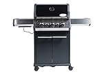 SANTOS Gasgrill S-318, Seitenbrenner & Heckbrenner | 3-Brenner Grill | Schw