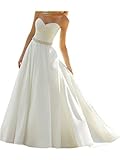 Victory Bridal Elfenbein Elegant Herzausschnitt Hochzeitskleider Brautkleider Brautmode Lang A-linie-36 Elfenb