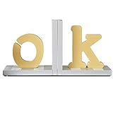 LW2020 Buchstützen Holzbuchstabe Buchstützen Arbeitszimmer Modellzimmer Kreatives Buch Stehendes Buch Unter Berufung Auf Umweltschutz Dekoration Ornamente (Color : Gold, Size : 16 * 16 * 10cm)
