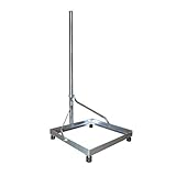 PremiumX Balkonständer Flachdachständer Flachdachalterung 50x50cm Mast 1m für Sat Anlagen, DVB-T oder UKW Antennen, Stahl & verzinkt zerlegbar stab