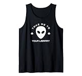 Lustiges Alien Bibliothek, Geschenk zum Lesen von Literacy Books Tank Top