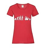 Evolution Chopper Frauen Lady-Fit T-Shirt Rot XS - shirt84