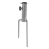 zhaoying Terrassenschirm Stahlständer Strandschirm Metall Boden Gras Schraube Halter Ständer mit 1 Gabeln, sicher für den Geb