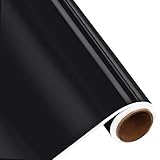 BELLE VOUS Adhesive Vinyl Vinyl Klebefolie Rolle Schwarz – 30cmx3 m Vinylfolie Selbstklebend für Plotter, Plotterfolie, Hobby, Basteln, Scrapbooking, Dekoration – Glänzende Vinylfolie für Stick