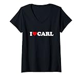 Damen I Love Carl – Herz T-Shirt mit V