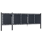 pedkit Gartentor Hoftor Einfahrtstor Zauntor Zaun Pforte Zauntür Gartenpforte Hoftür Metall 4x1,5