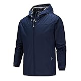 Asija Regenmantel Herren Wasserdicht Atmungsaktiv Regenjacke Leicht Sweatjacke Winddicht Fahrradjacke Übergangsjacke Outdoor Kapuzenjack