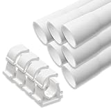 MIDORI® Elektrorohr | 24m M20 20 mm Stangenrohr aus PVC | Gemufftes Leerrohr mit 50 Klemmschellen | Installationsrohr in Weiß