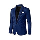 wuitopue Herren Hemden Verkauf Verkauf Clearance Herren Gentleman England Einfarbig Casual Einreiher Anzug UK Stock Winter Warm Tops Bluse UK Größe S-XXXXXL, Blau4, L