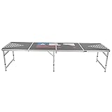 Ejoyous Beer Pong Tischset, Hochwertige Höhenverstellbare Tischtennisplatte aus Aluminium und MDF, Klapptisch Wasserdicht Kratzfest für Heimpartys Grillen Heckklappen Campingplätze 240x60x68