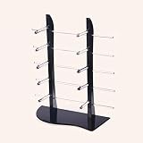 LUOYQSPO Brillenhalter Exquisite Sonnenbrillen Rahmen Gläser Display-Ständer Multifunktions Schmuck Ständer Seitenständer Regal Ausstellungsstand Sonnenbrillen Ständer (Color : Black)