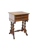 Antikes Nähtischchen Gründerzeit um 1880| Nähtisch Beistelltisch Nähkästchen | Nussbaum Wurzelholz | 2 Schubladen | B: 56 cm (9980)