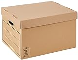 Bankers Box Aufbewahrungskarton mit Deckel aus stabiler B-Flute Wellpappe, braun, für Haushaltsgegenstände, Spielzeug, Dokumente, 100 % recycelt und recycelbar, 10 Stück