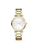Rosefield Damenuhr The Tribeca Gold 33mm Rundes Gehäuse mit Weißem Zifferblatt und goldenem Band - TWSG-T61