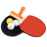 Tischtennis-set Tragbare Tischtennisschläger Und Bälle Anti-rutsch-tischtennisschläger Mit Langem Griff Langlebiger Pingpong-schläger Tragbar 2 Schläger Und 3 Bälle Langlebiges Ping-pong-p