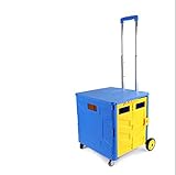 Full decoration ChangSQ-Lagerregal Multi-Funktions-Folding Rollwagen, mit haltbarem Heavy Duty Kunststoff Teleskopgriff gebraucht Ist Lebensmittelgeschäft Waschraum verschieben Haushaltsproduk