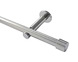 HUGG Gardinenstange Cap (vm.77) Ø 16mm, Wandmontage, Edelstahl-Optik - 170