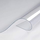 SCHULZ Glasklar PVC Folie 0,8 mm Dick Protected Table Protector Transparente Tischdecke Tischschutz Lebensmittelsichere waschbare Tischdecke, Tischtische 140 cm x 2 m (WxL)