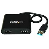 StarTech.com USB 3.0 auf Dual HDMI Adapter - 1x 4K 30Hz & 1x 1080p - Externe Video- und Grafikkarte - USB-A auf HDMI Dual Monitor Display Adapter - Unterstützt nur Windows - Schwarz (USB32HD2)