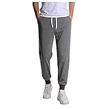 Kolylong® Jogginghose Herren Einfarbig Jogger Sporthosen Mit Kordelzug Seitentaschen Laufhosen Schlanke Fit Trainingshosen Für Männer Herbst Winter Freizeithosen Bequem F