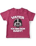 miKalino Baby/Kinder T-Shirt mit Spruch für Jungen Mädchen Unisex Kurzarm Vater - ich Bin Dein Baby! | handbedruckt in Deutschland | Handmade with Love, Farbe:himbeerpink, Grösse:56-62