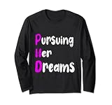 PhD Pursuing Her Dreams, lustige Grafikkarte für Abschlussfeier Lang