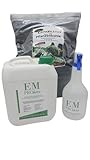 SET 5 Liter Effektive Mikroorganismen mit stabiler 1 Liter Sprühflasche sowie 20 Liter Pflanzenkohle von Lindkind 5 Ltr. EM Pro aktiv Bodenaktivator EM-Ak