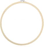 TOKERD 2 Stück 30m Stickrahmen Groß Holz Bambus Kreuzstich Rahmen Einstellbar Stickerei Ring Hoop Runden Bambus Kreis Set Nähmaschine Stickerei Ring Cross Stitch Hoop für Dekoration DIY N