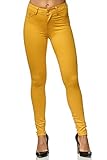 Elara Damen Stretch Hose Skinny Fit Jegging Chunkyrayan H01-28 Yellow 40 (L)